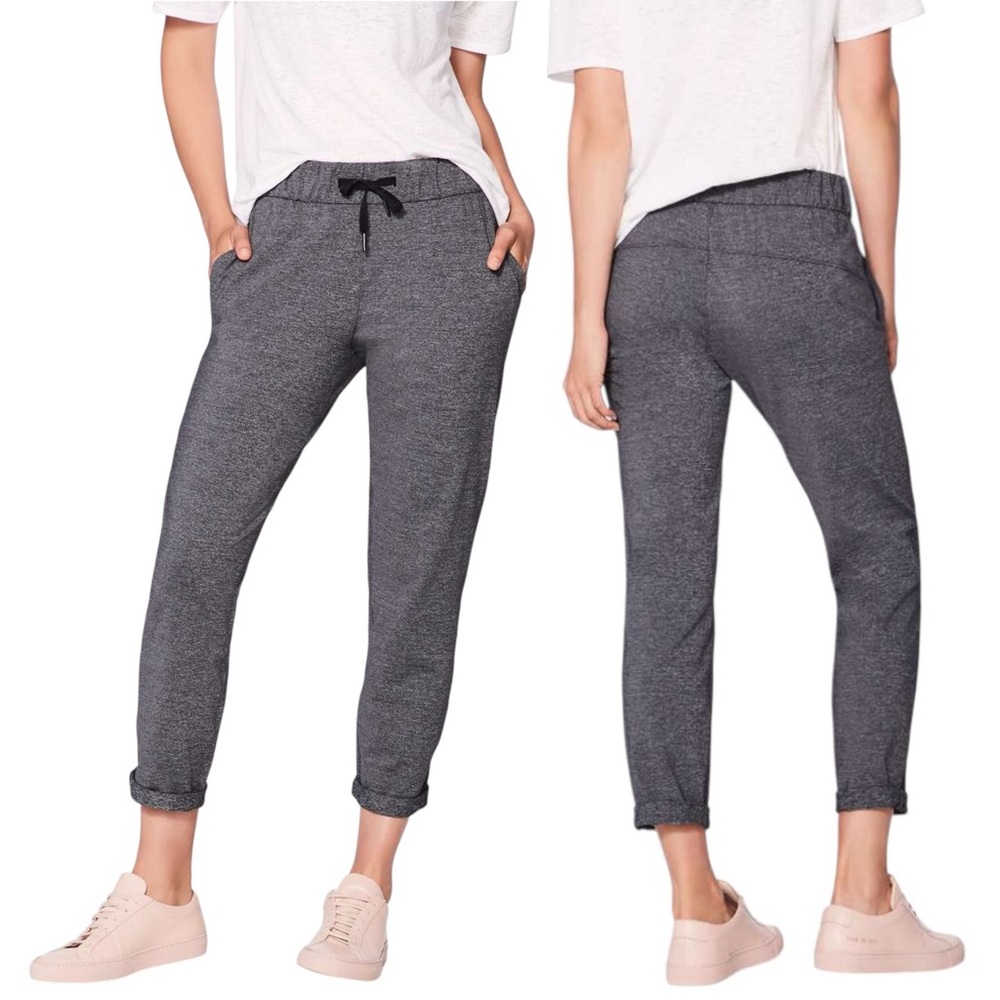Lululemon On The Fly Pant 28" Heathered Black Grey Size 12